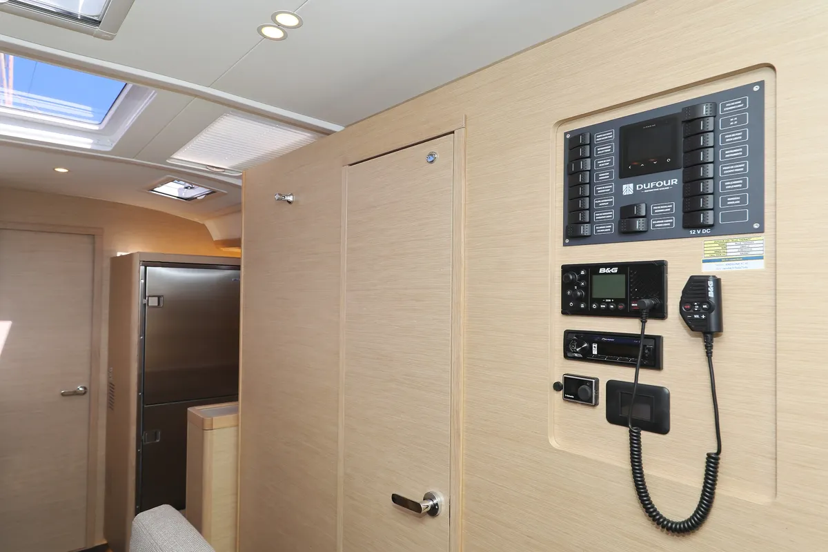 Deck of Graceful Dancer, a Dufour 530 sailboat at Grad Trogir, Croatia