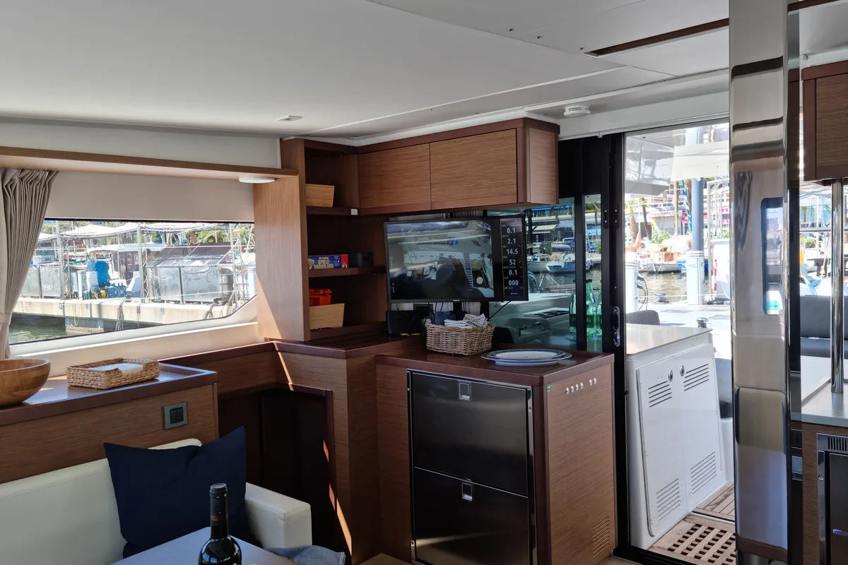 Galley of Amanaci, a Lagoon 46 catamaran at Palma de Mallorca, Spain