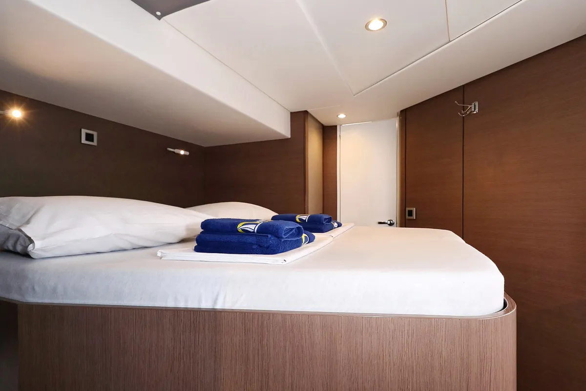 Cabin on Titan, a Bali 4.8 catamaran at Trogir, Croatia