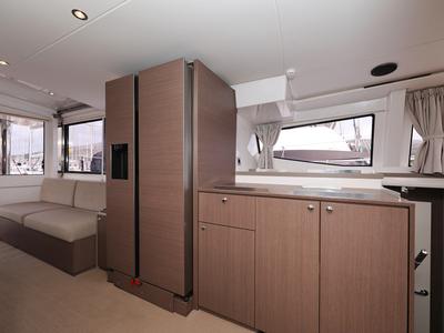 Galley of Titan, a Bali 4.8 catamaran at Trogir, Croatia