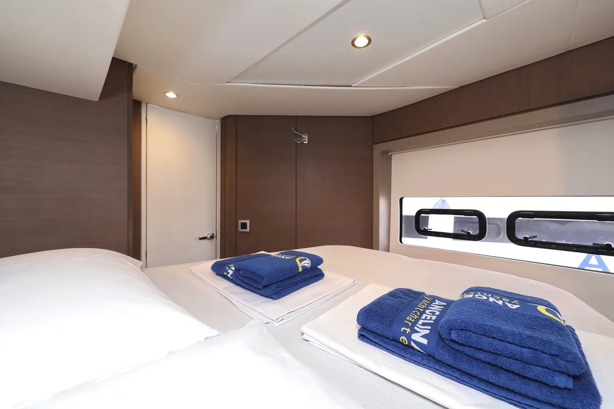 Cabin on Titan, a Bali 4.8 catamaran at Trogir, Croatia
