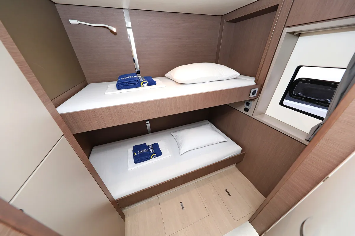 Cabin on Titan, a Bali 4.8 catamaran at Trogir, Croatia