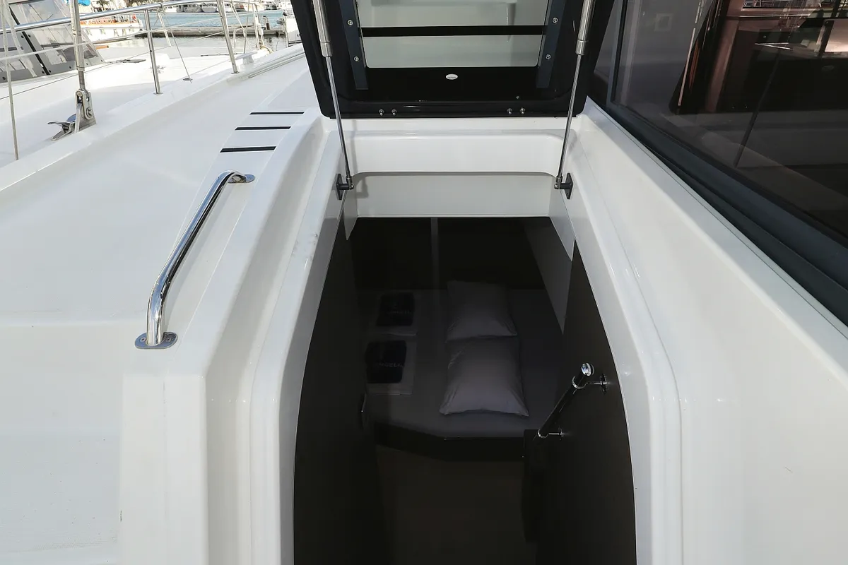 Deck of Titan, a Bali 4.8 catamaran at Trogir, Croatia