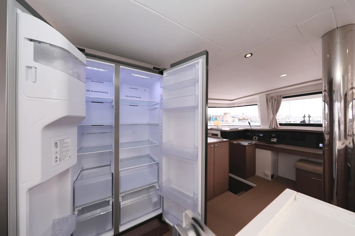 Galley of Titan, a Bali 4.8 catamaran at Trogir, Croatia