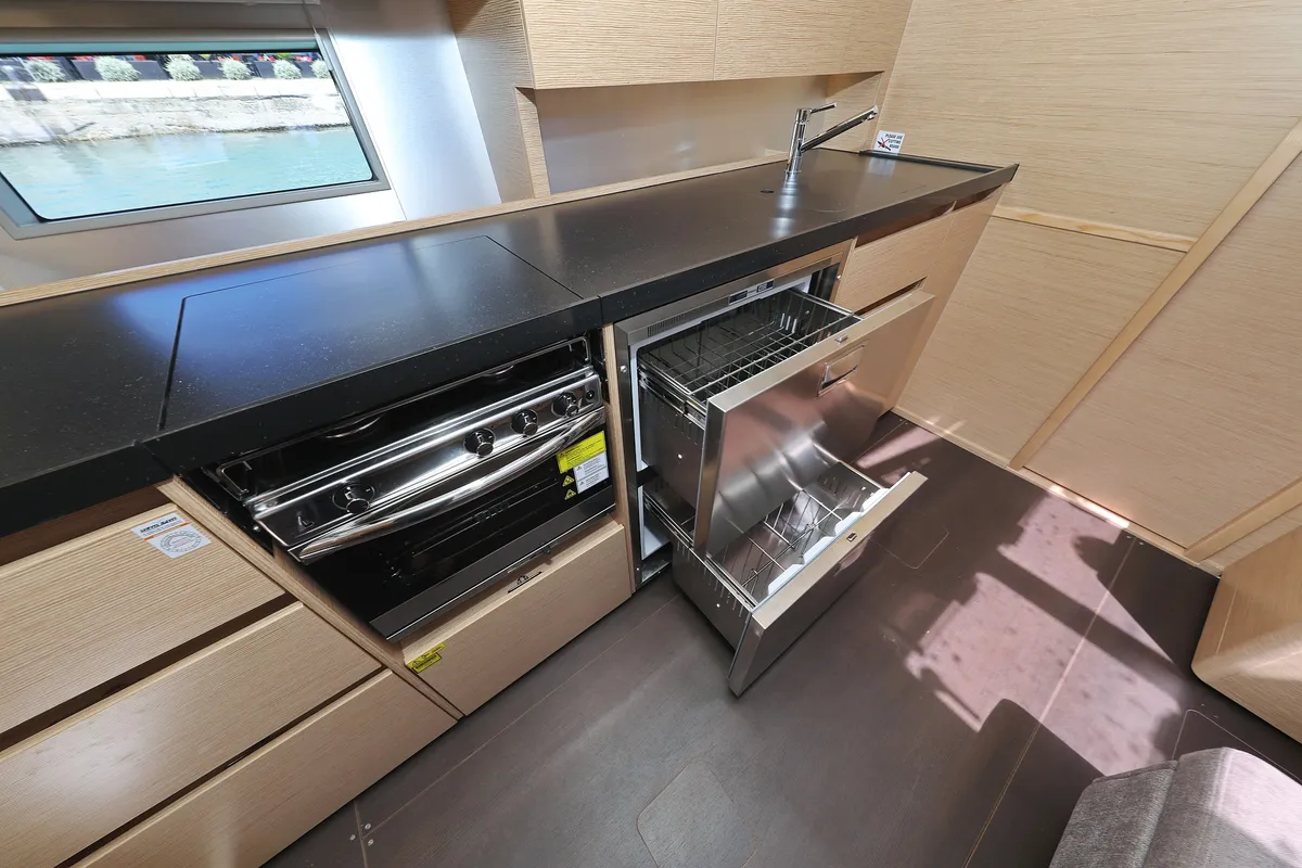 Galley of Charlabelle - OW, a Hanse 508 sailboat at Seget Donji, Croatia