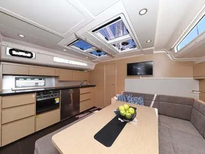 Galley of Charlabelle - OW, a Hanse 508 sailboat at Seget Donji, Croatia