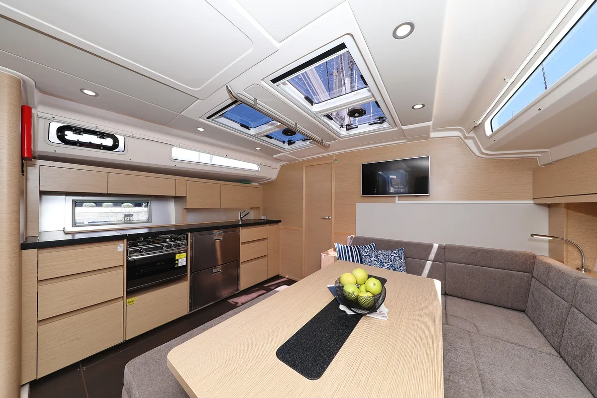 Galley of Charlabelle - OW, a Hanse 508 sailboat at Seget Donji, Croatia