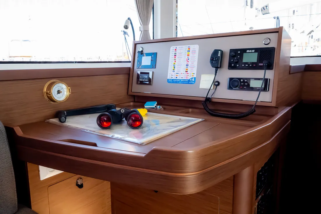 Salon of That's Life, a Lagoon 42 catamaran at Grad Biograd na Moru, Croatia