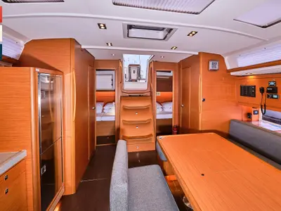 Salon of Pavana, a Dufour 470 sailboat at Rogoznica, Croatia