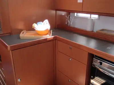 Galley of Šiljo, a Bavaria Cruiser 46 sailboat at Split, Croatia