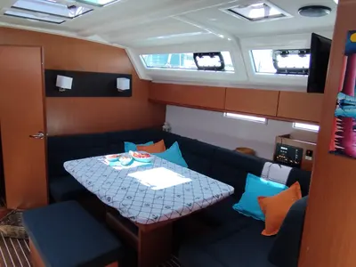 Salon of Šiljo, a Bavaria Cruiser 46 sailboat at Split, Croatia
