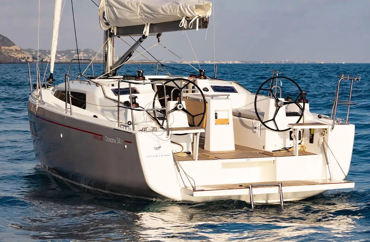 Exterior view of Sail Altair 1, a Beneteau Oceanis 34.1 sailboat at Marmaris, Turkey