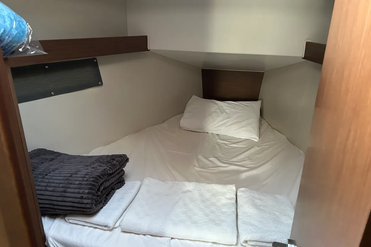 Cabin on Sail Altair 1, a Beneteau Oceanis 34.1 sailboat at Marmaris, Turkey