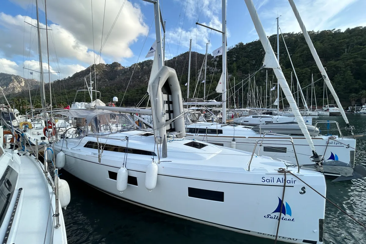 Exterior view of Sail Altair 1, a Beneteau Oceanis 34.1 sailboat at Marmaris, Turkey