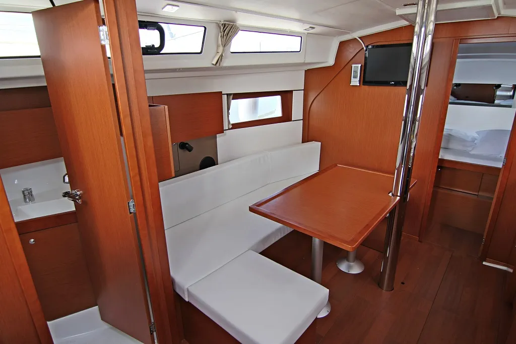 Salon of Aura, a Beneteau Oceanis 38.1 sailboat at Sukošan, Croatia
