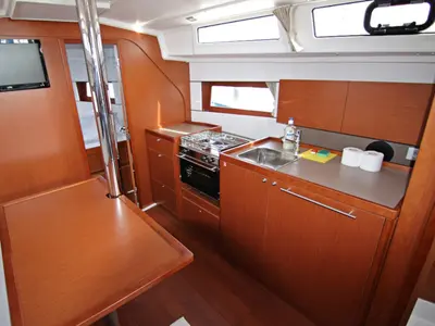 Galley of Aura, a Beneteau Oceanis 38.1 sailboat at Sukošan, Croatia