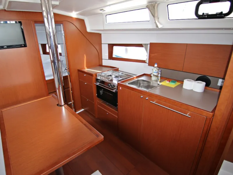 Galley of Aura, a Beneteau Oceanis 38.1 sailboat at Sukošan, Croatia
