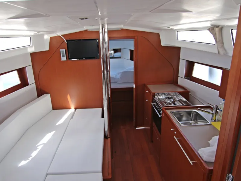 Salon of Aura, a Beneteau Oceanis 38.1 sailboat at Sukošan, Croatia