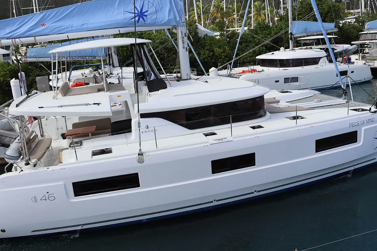 Piece of Mind, a Lagoon 46 catamaran at Road Town, British Virgin Islands