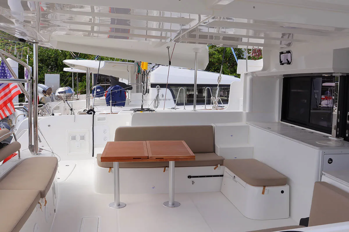 Piece of Mind, a Lagoon 46 catamaran at Road Town, British Virgin Islands