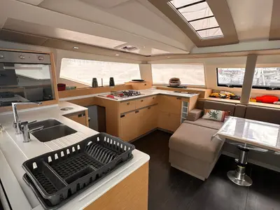 Galley of Fountaine Pajot Elba 45, a catamaran at Alameda, United States