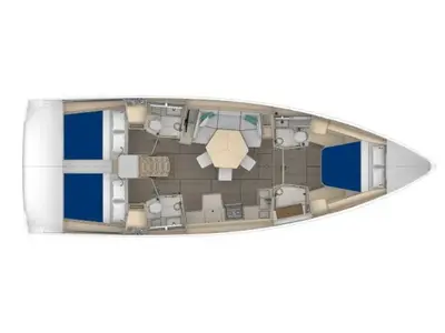 Floor plan of Dufour 44, a sailboat at Bois D'Orange, Saint Lucia
