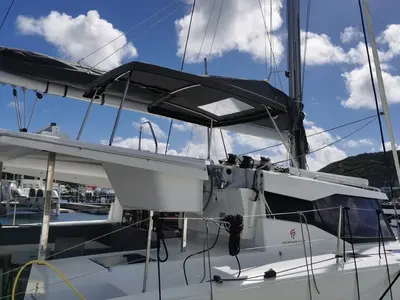 LUNADOR, a Fountaine Pajot Isla 40 catamaran at Propriano, France