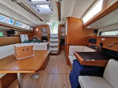 Salon of Star Gazer, a Jeanneau Sun Odyssey 419 sailboat at Grad Pula, Croatia