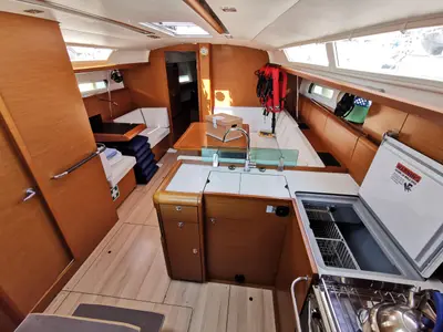 Galley of Star Gazer, a Jeanneau Sun Odyssey 419 sailboat at Grad Pula, Croatia