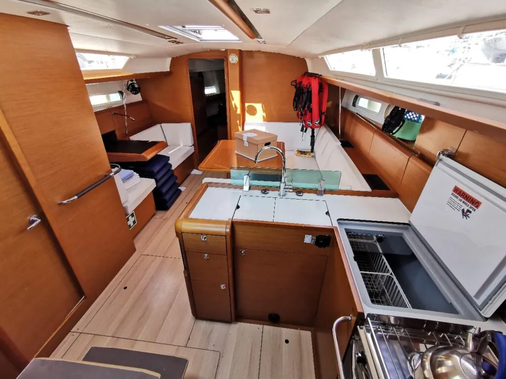 Galley of Star Gazer, a Jeanneau Sun Odyssey 419 sailboat at Grad Pula, Croatia