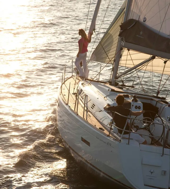 Exterior view of Star Gazer, a Jeanneau Sun Odyssey 419 sailboat at Grad Pula, Croatia