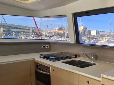 Galley of Negroni, a Bali 4.1 catamaran at Capo d'Orlando, Italy