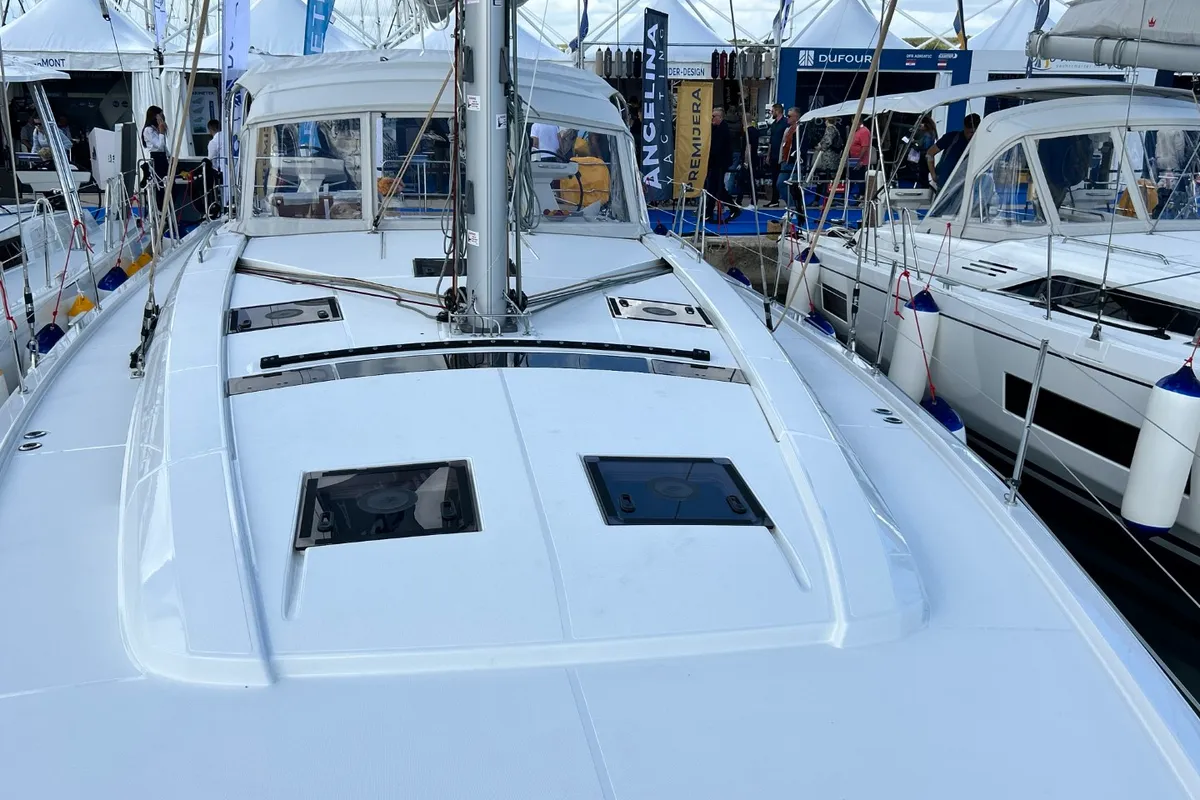 Exterior view of B-52, a Beneteau Oceanis 52 sailboat at Split, Croatia