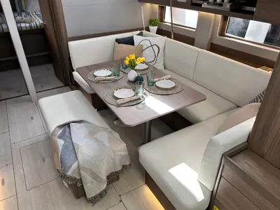 Salon of B-52, a Beneteau Oceanis 52 sailboat at Split, Croatia