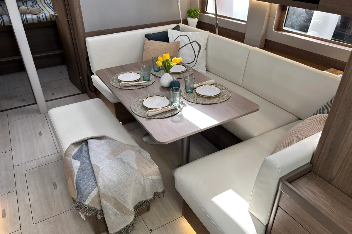 Salon of B-52, a Beneteau Oceanis 52 sailboat at Split, Croatia