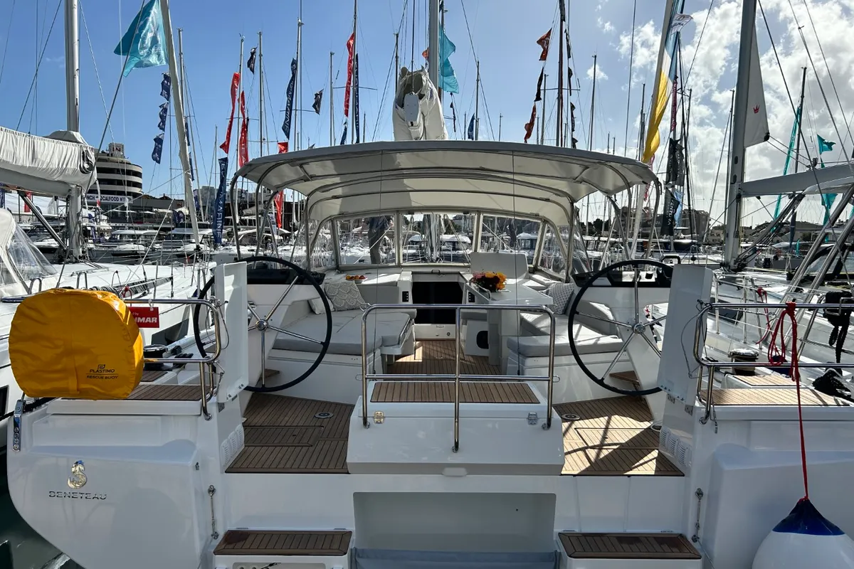Exterior view of B-52, a Beneteau Oceanis 52 sailboat at Split, Croatia