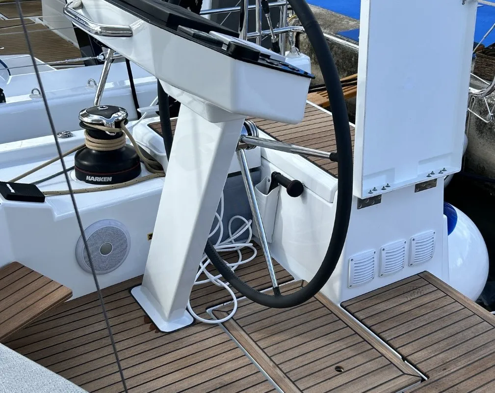 Cockpit of B-52, a Beneteau Oceanis 52 sailboat at Split, Croatia