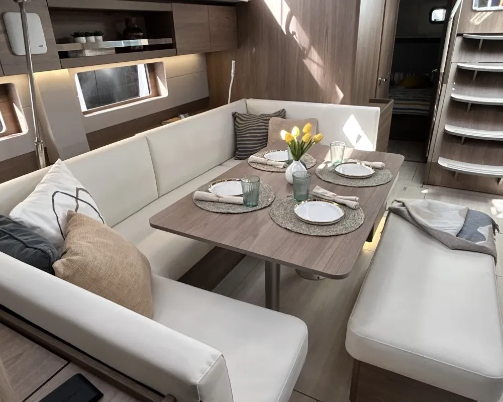 Salon of B-52, a Beneteau Oceanis 52 sailboat at Split, Croatia