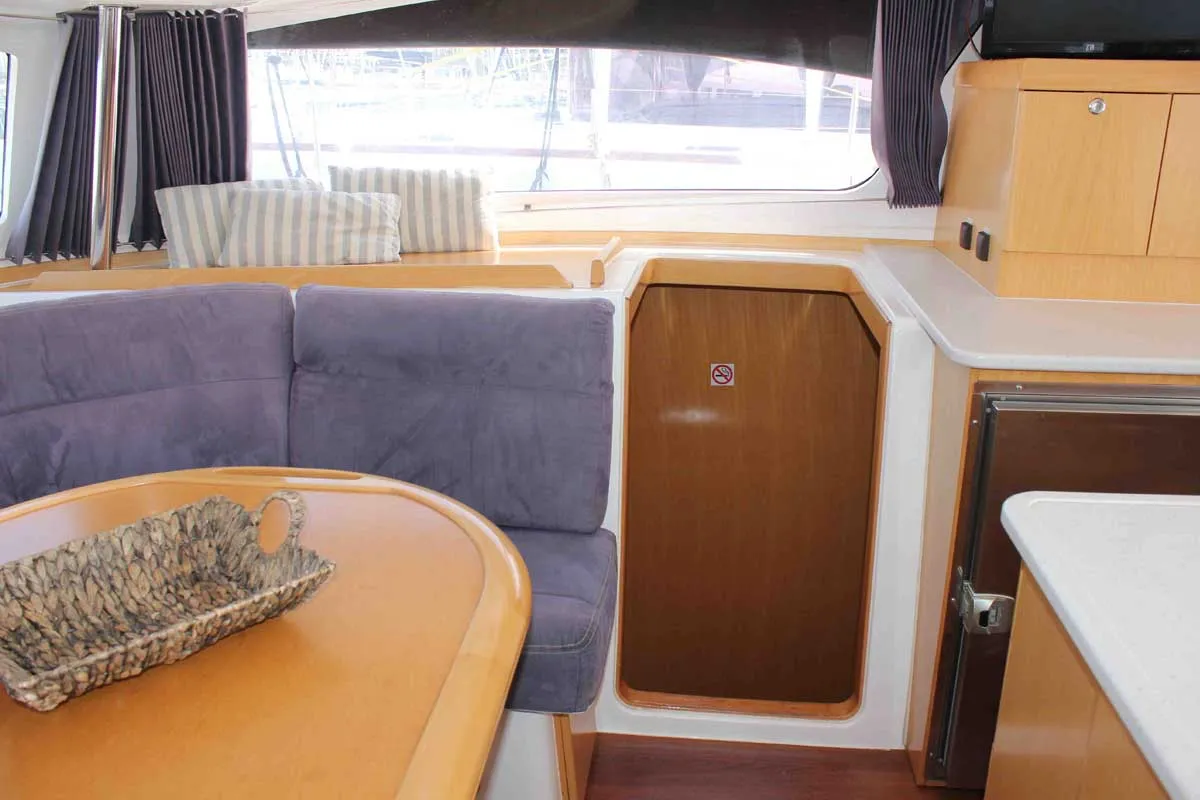 Salon of Starlight, a Nautitech 441 catamaran at Athens, Greece