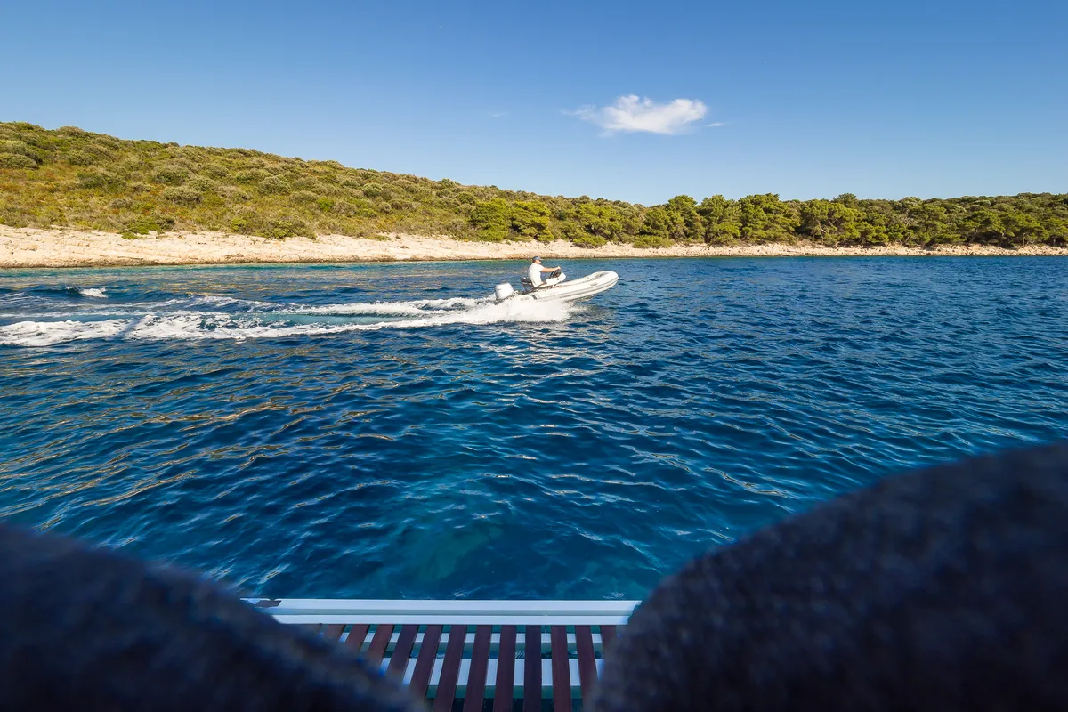Exterior view of Catwalk, a Lagoon 51 OW catamaran at Grad Kaštela, Croatia