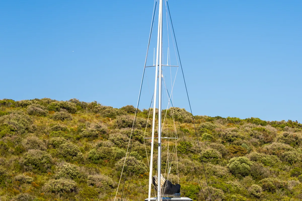Exterior view of Catwalk, a Lagoon 51 OW catamaran at Grad Kaštela, Croatia