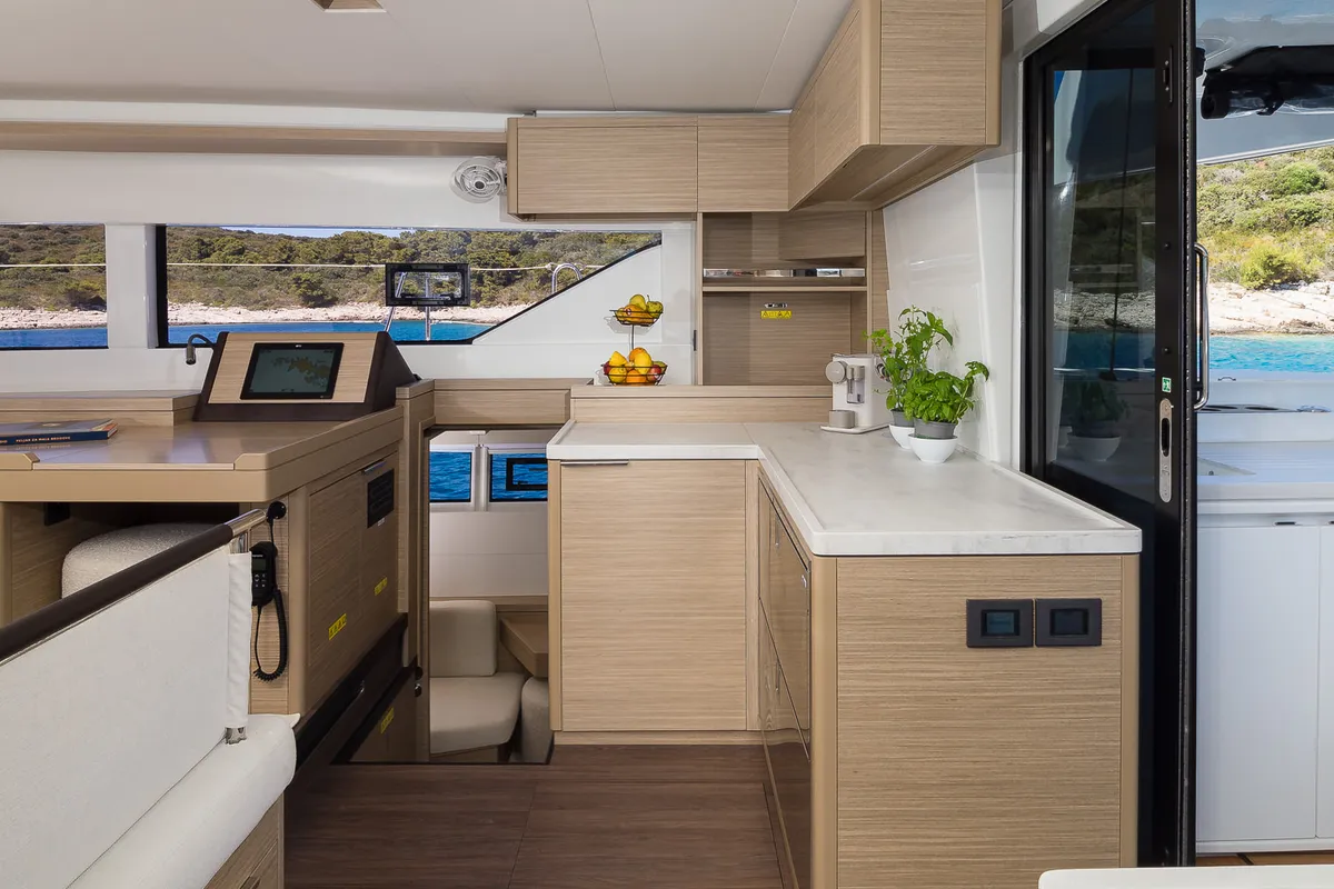 Galley of Catwalk, a Lagoon 51 OW catamaran at Grad Kaštela, Croatia