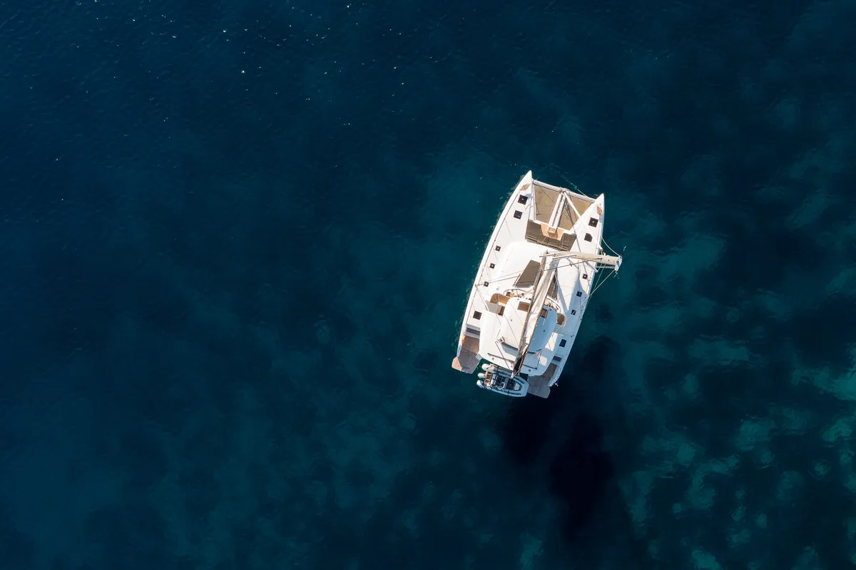 Exterior view of Catwalk, a Lagoon 51 OW catamaran at Grad Kaštela, Croatia