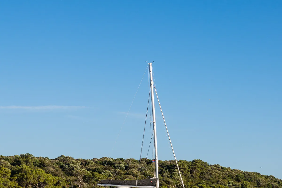 Exterior view of Catwalk, a Lagoon 51 OW catamaran at Grad Kaštela, Croatia