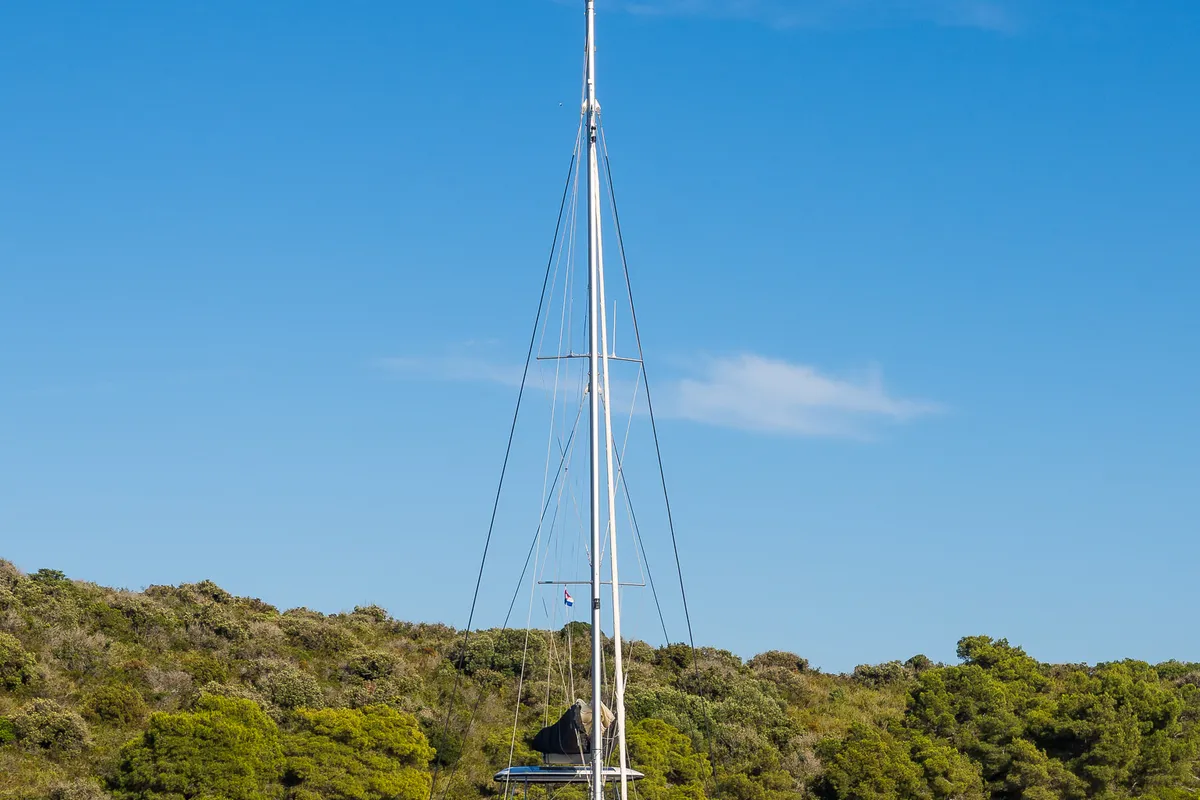 Exterior view of Catwalk, a Lagoon 51 OW catamaran at Grad Kaštela, Croatia