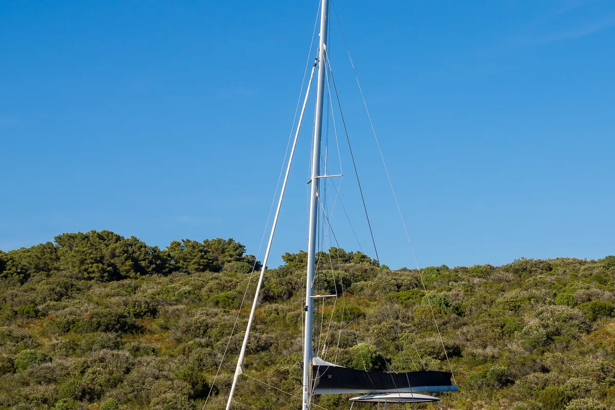Exterior view of Catwalk, a Lagoon 51 OW catamaran at Grad Kaštela, Croatia