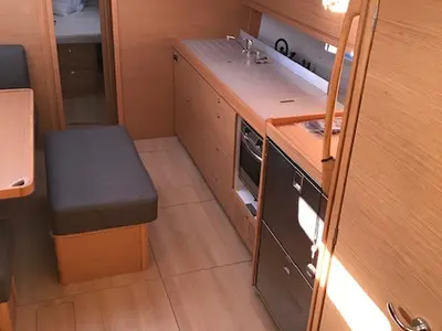 Galley of Familia, a Dufour 460 Grand Large sailboat at Athens, Greece