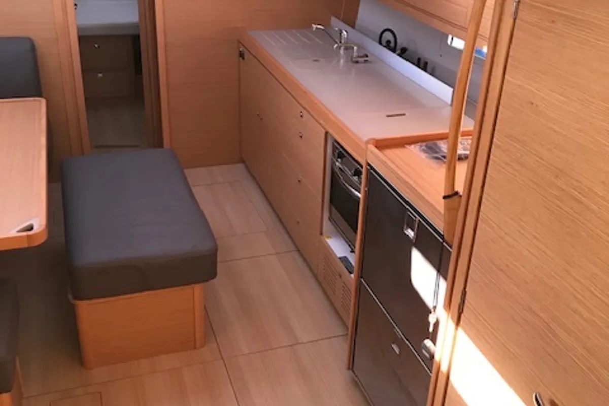 Galley of Familia, a Dufour 460 Grand Large sailboat at Athens, Greece