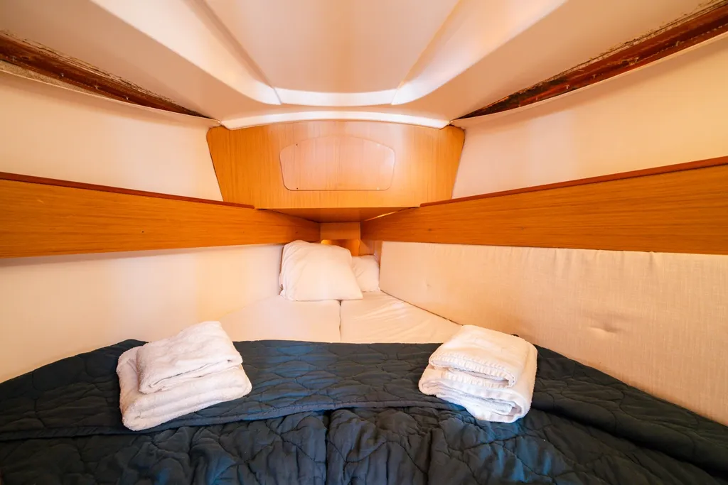 Cabin on Regina IV, a Jeanneau Sun Odyssey 32i sailboat at Lavreotiki Municipal Unit, Greece