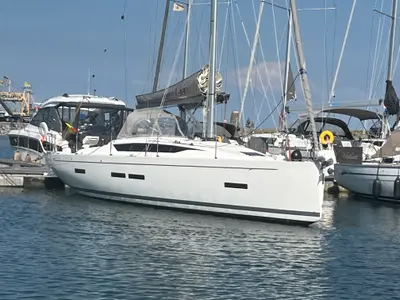 Exterior view of Smiles, a AD Boats Salona 380 sailboat at Yerseke, Netherlands